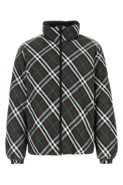 Shop Burberry Men Printed Nylon Reversible Down Jacket In Multicolor