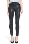 PAIGE 'Margot' High Rise Ankle Skinny Jeans (Black Silk)