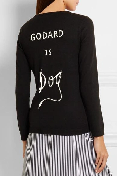 Shop Bella Freud Ginsberg Is God Intarsia Merino Wool Sweater