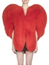 SAINT LAURENT Fox Fur Heart-Shaped Coat