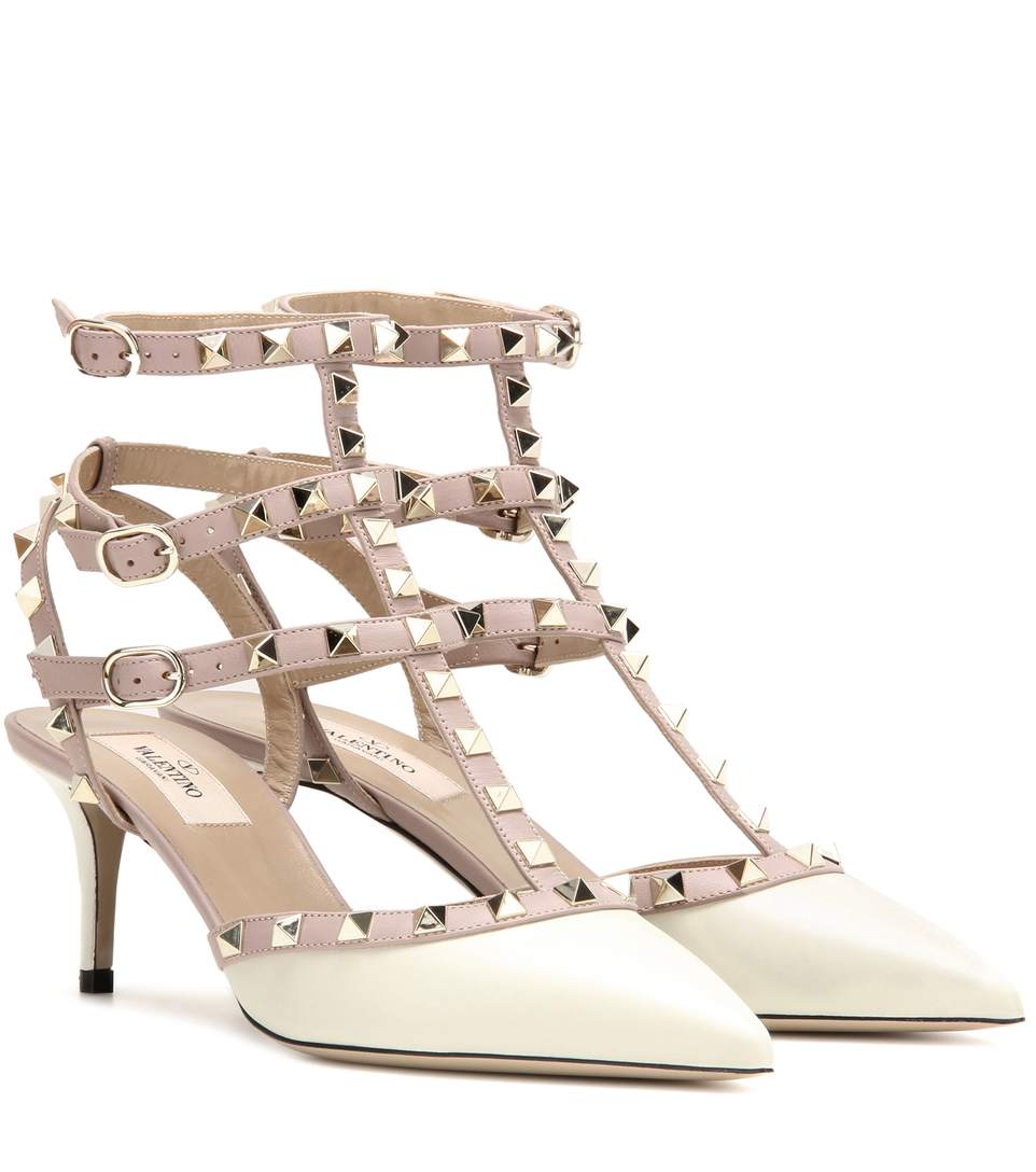 valentino rockstud heels white