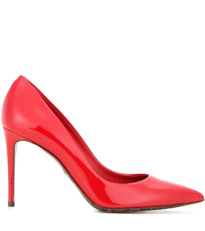 Shop Dolce & Gabbana Kate Patent Leather Pumps In Rosso Papavero