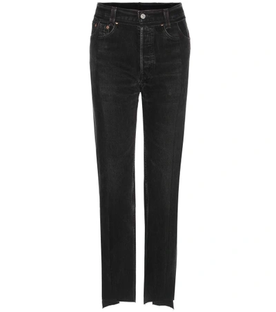 Shop Vetements High-rise Straight Jeans In Llack