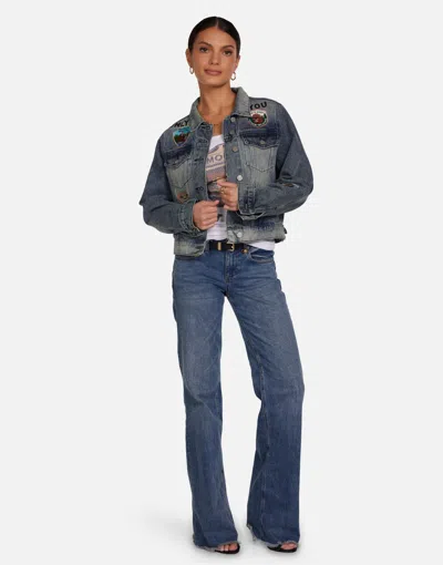 Lauren Moshi Elena Smokey Bear In Stone Wash Denim