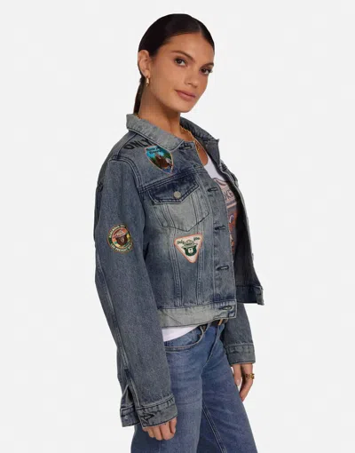 Lauren Moshi Elena Smokey Bear In Stone Wash Denim