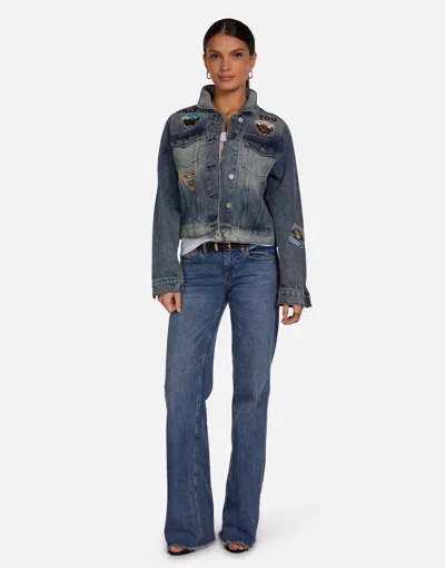 Lauren Moshi Elena Smokey Bear In Stone Wash Denim