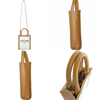 Pre-owned Celine Brown Canvas Leather Handbag Shoulder Bag ()