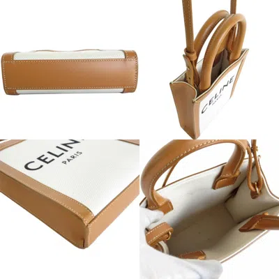 Pre-owned Celine Brown Canvas Leather Handbag Shoulder Bag ()