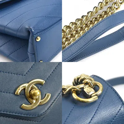 Pre-owned Chanel Blue Leather Handbag Shoulder Bag ()