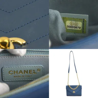 Pre-owned Chanel Blue Leather Handbag Shoulder Bag ()