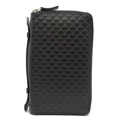 Pre-owned Gucci Black Leather Long Wallet (bi-fold) ()