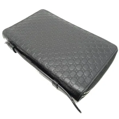 Pre-owned Gucci Black Leather Long Wallet (bi-fold) ()