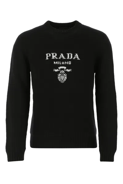 Prada Logo Wool And Cashmere Sweater