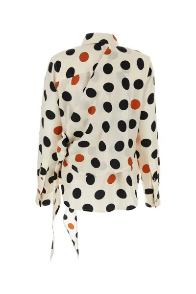 Bottega Veneta Silk Shirt With Polka Dot Pattern And Tie Detail