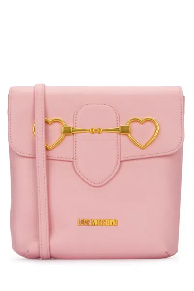 Love Moschino Light Pink Heart-plaque Crossbody Bag