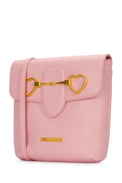 Love Moschino Light Pink Heart-plaque Crossbody Bag