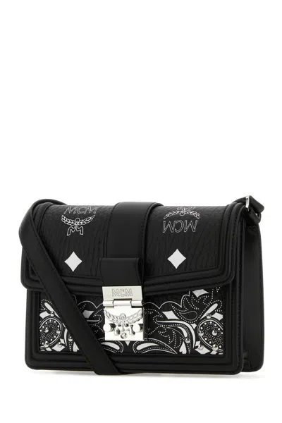 Mcm Small Tracy Bandana Monogram Shoulder Bag In Black
