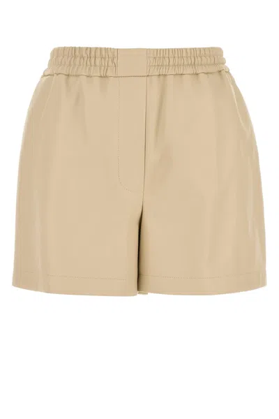 Loewe Shorts In Pelle Sabbia Donna