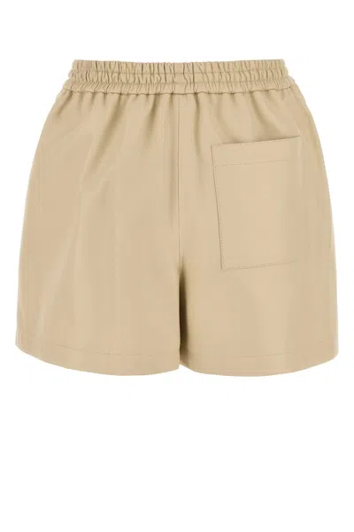 Loewe Shorts In Pelle Sabbia Donna