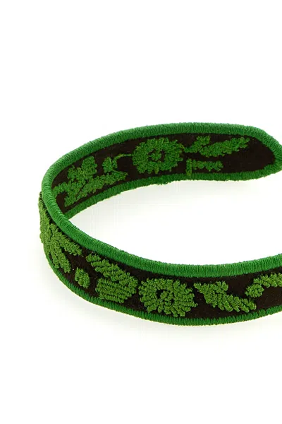 Prada Bracciale Bicolor In Pelle Scamosciata E Tessuto Donna