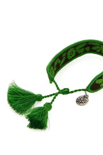 Prada Bracciale Bicolor In Pelle Scamosciata E Tessuto Donna