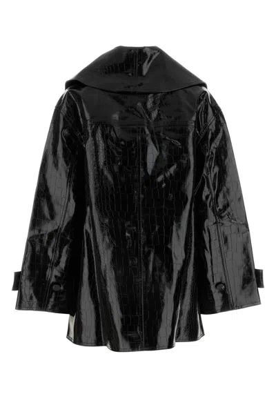 Ganni Crocodile Effect Double-breasted Coat
