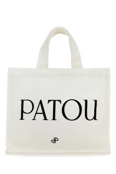 Patou White Cotton Shopping Bag