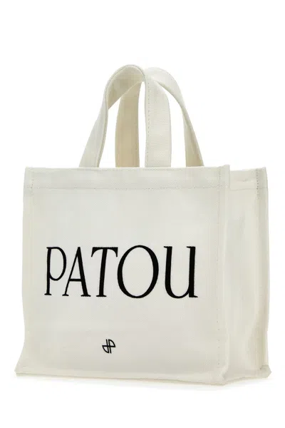 Patou White Cotton Shopping Bag
