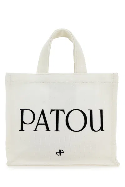 Patou White Cotton Shopping Bag