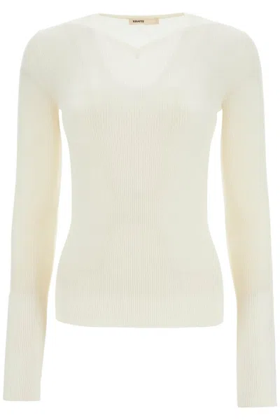 Khaite Tania Ribbed-knit Wool-blend Top