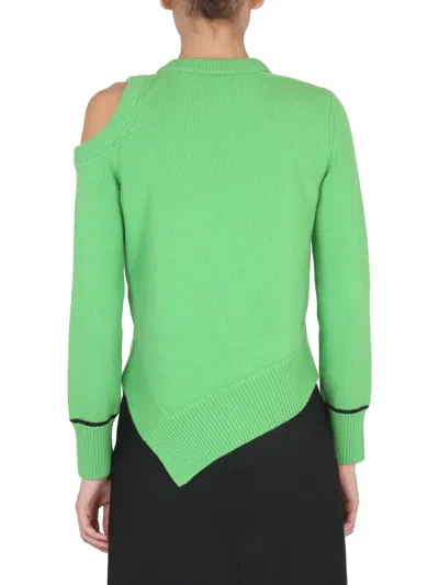 Alexander Mcqueen Women's Sweater With Bare Shoulders In Green