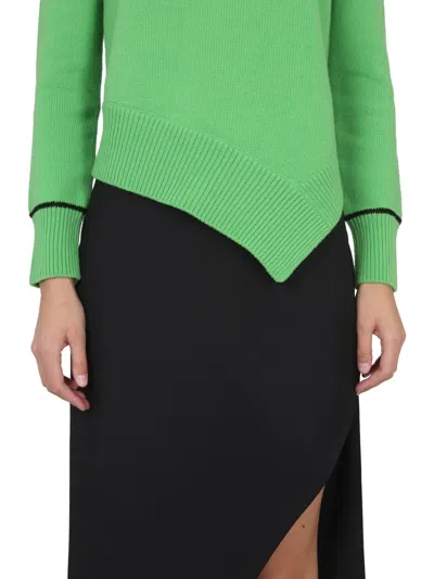 Alexander Mcqueen Women's Sweater With Bare Shoulders In Green