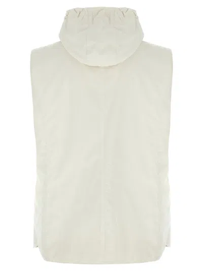 Brunello Cucinelli Sleeveless Jacket With Removable Hood In White