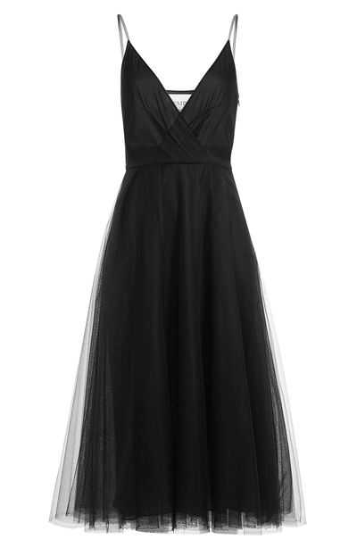 Valentino Women's Tulle Mesh Spaghetti Strap Dress In Black