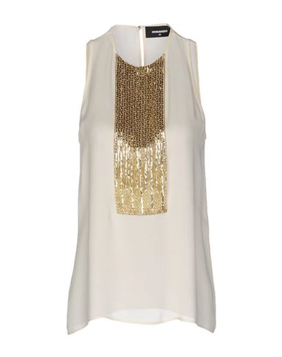 Dsquared2 Silk Top In Ivory