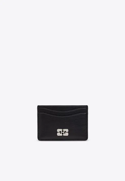 Ganni Bou Logo-plaque Cardholder In Black