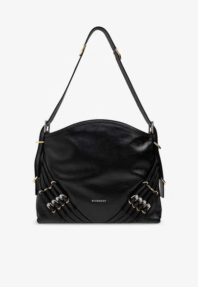 Givenchy Medium Voyou Leather Shoulder Bag In Black