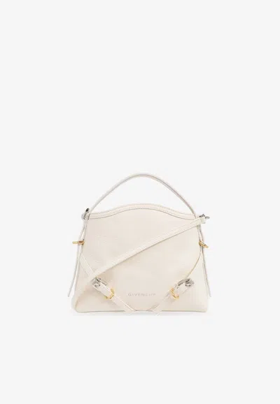 Givenchy Nano Voyou Leather Shoulder Bag In White