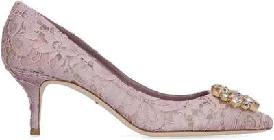 Dolce & Gabbana Bellucci Taormina Lace Pumps In Purple