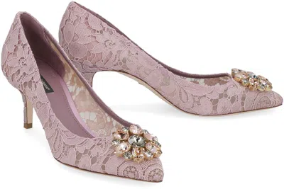 Dolce & Gabbana Bellucci Taormina Lace Pumps In Purple