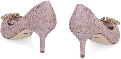 Dolce & Gabbana Bellucci Taormina Lace Pumps In Purple