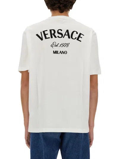 Versace T-shirt With Logo In White