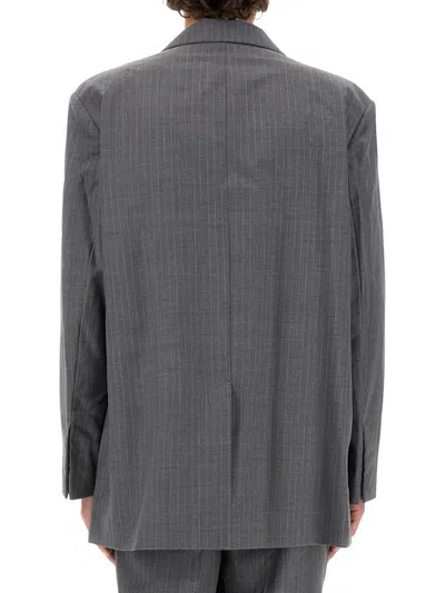 Helmut Lang Oversized Wool Blazer In Grey