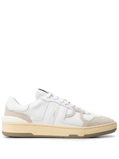 Lanvin Mesh And Leather Clay Sneakers With In White