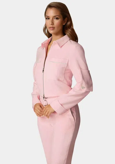 Bebe Embellished Bomber Jacket In Mary's Rose