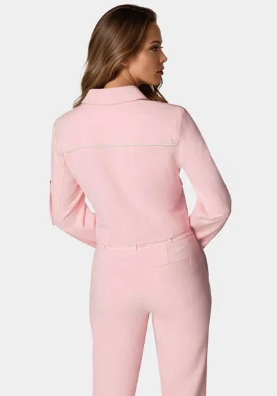 Shop Bebe Embellished Bomber Jacket In Mary's Rose