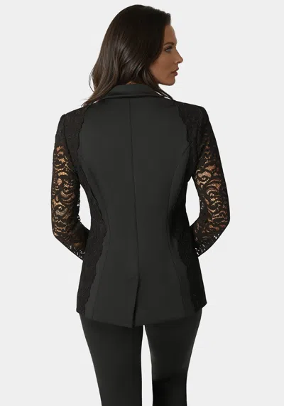 Bebe Tailored Lace Blazer In Black