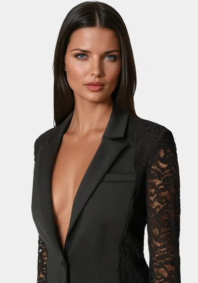 Bebe Tailored Lace Blazer In Black