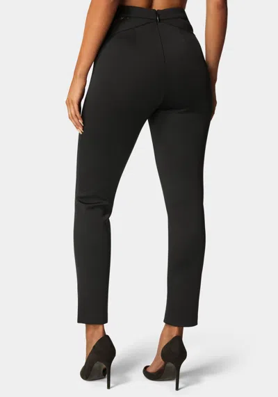 Bebe High Waist Lace Detail Slim Leg Pant In Black
