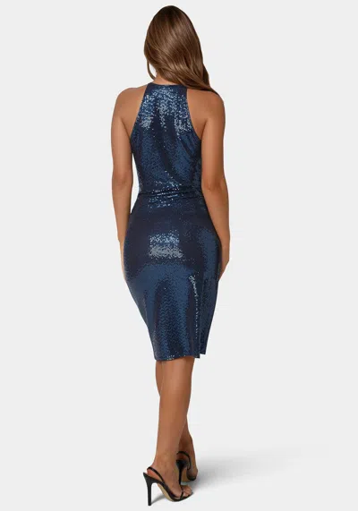 BEBE MOCK NECK DISCO DOT DRESS 